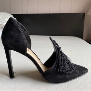 Nine West Tyrell Black Suede Heels sz US 9 NIB